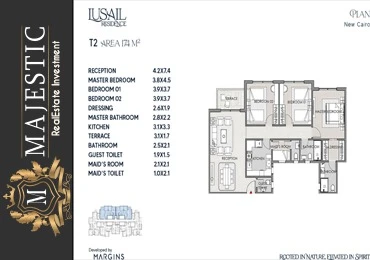 شقه 174 م في كمبوند lusail residence في التجمع السادس
