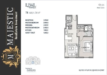 شقه 78 م في كمبوند lusail residence في التجمع السادس